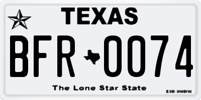 TX license plate BFR0074