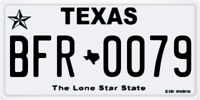 TX license plate BFR0079