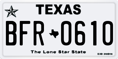 TX license plate BFR0610