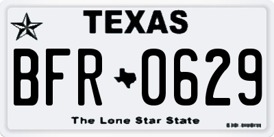 TX license plate BFR0629