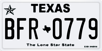 TX license plate BFR0779