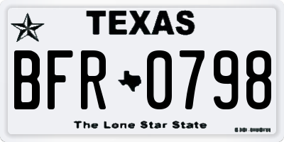 TX license plate BFR0798