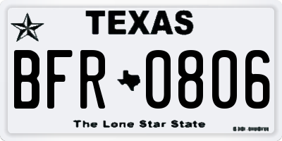 TX license plate BFR0806