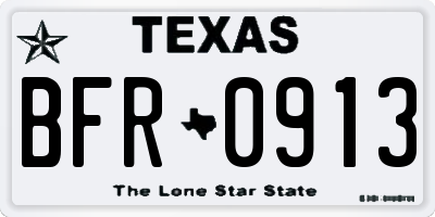 TX license plate BFR0913