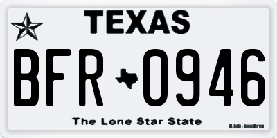 TX license plate BFR0946