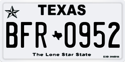 TX license plate BFR0952