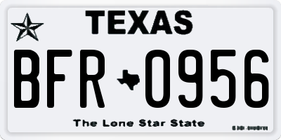 TX license plate BFR0956
