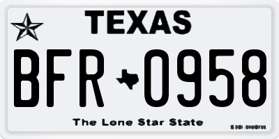 TX license plate BFR0958