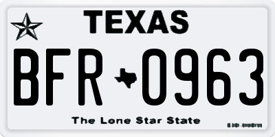 TX license plate BFR0963