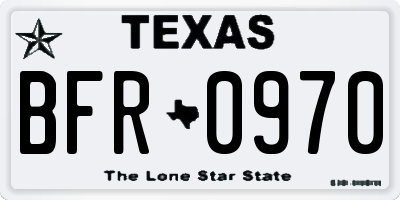 TX license plate BFR0970