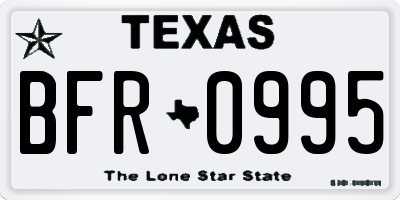 TX license plate BFR0995
