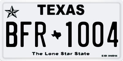 TX license plate BFR1004