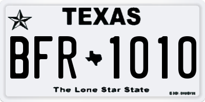 TX license plate BFR1010