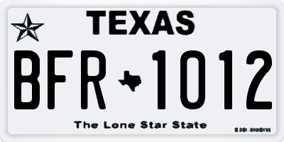 TX license plate BFR1012