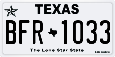 TX license plate BFR1033