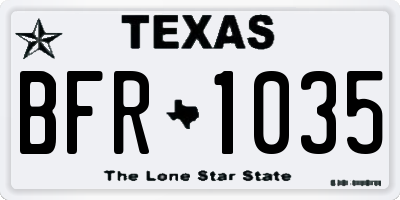 TX license plate BFR1035