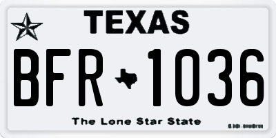 TX license plate BFR1036