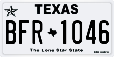 TX license plate BFR1046