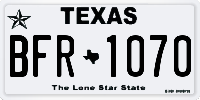 TX license plate BFR1070