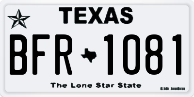 TX license plate BFR1081
