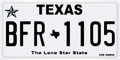 TX license plate BFR1105