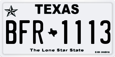 TX license plate BFR1113