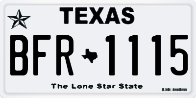 TX license plate BFR1115