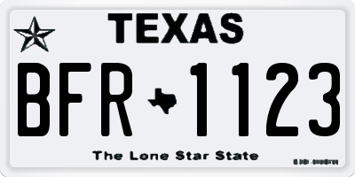TX license plate BFR1123