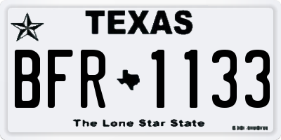 TX license plate BFR1133