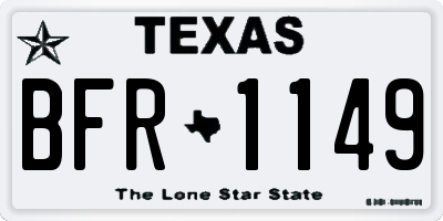 TX license plate BFR1149