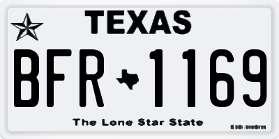 TX license plate BFR1169