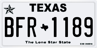 TX license plate BFR1189