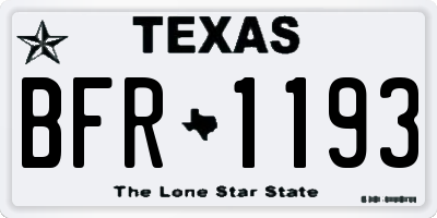 TX license plate BFR1193