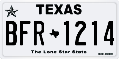 TX license plate BFR1214