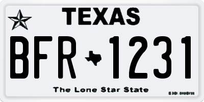 TX license plate BFR1231
