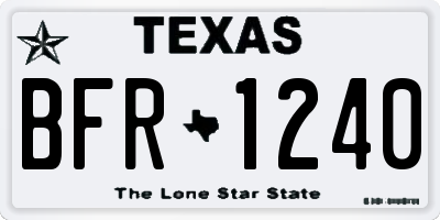 TX license plate BFR1240