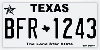 TX license plate BFR1243