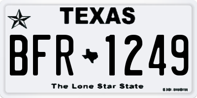 TX license plate BFR1249