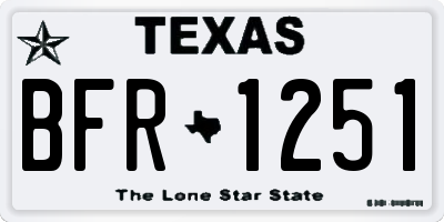 TX license plate BFR1251