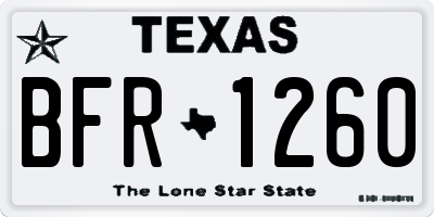 TX license plate BFR1260