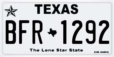 TX license plate BFR1292