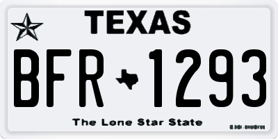 TX license plate BFR1293