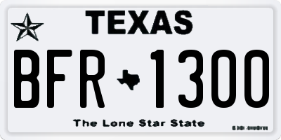 TX license plate BFR1300