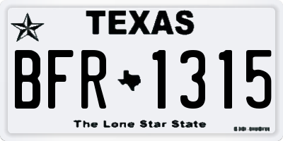 TX license plate BFR1315