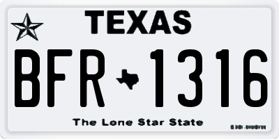 TX license plate BFR1316