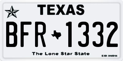 TX license plate BFR1332