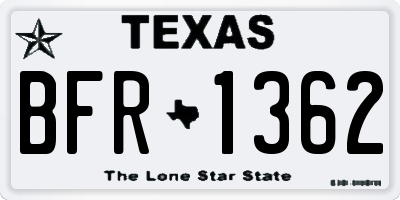TX license plate BFR1362