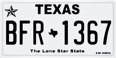 TX license plate BFR1367