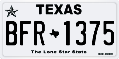 TX license plate BFR1375