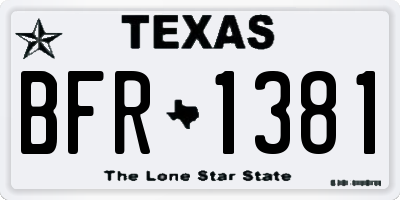 TX license plate BFR1381